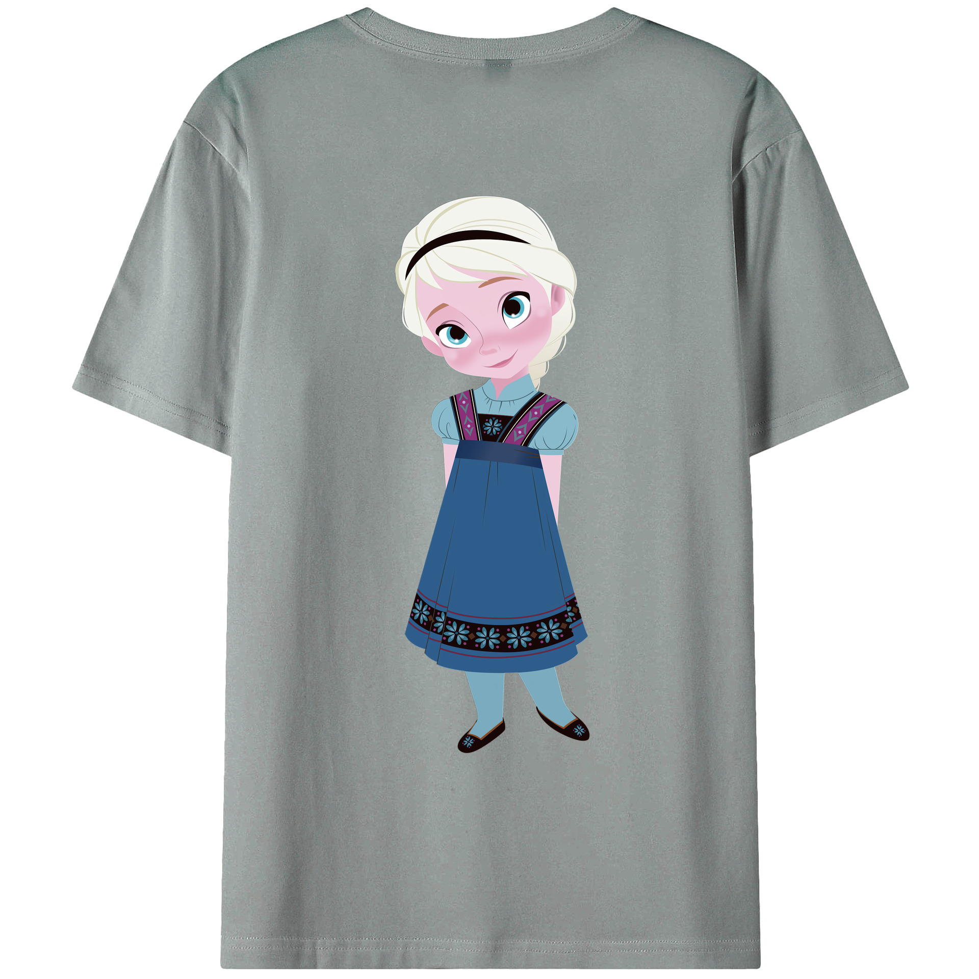 （画像用） アナと雪の女王 アンナ エルサ Frozen Anna Elsa 綿100％ メンズ半袖Tシャツ（バックプリント） 通気性